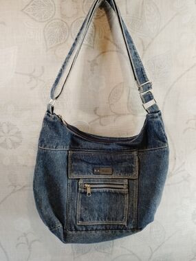 b.e. blue Washed Blue Denim Crossbody Bag